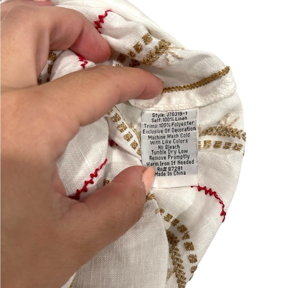 Johnny Was Los Angeles Frederique Embroidered Linen Boho Maxi Skirt XS Festival - Picture 10 of 11